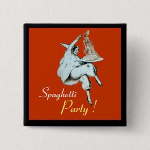 Bóton Quadrado 5.08cm COZINHA ITALIANA do PARTIDO dos ESPAGUETES,