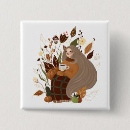Bóton Quadrado 5.08cm Cozy Autumn Girl
