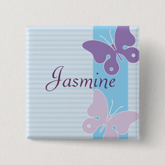Bóton Quadrado 5.08cm Crachá conhecido personalizado - borboletas