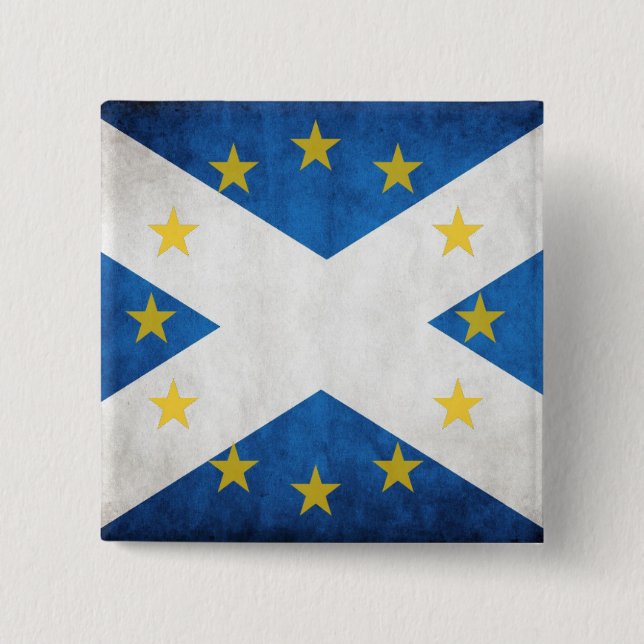 Bóton Quadrado 5.08cm Crachá da UE de Scotland (Frente)