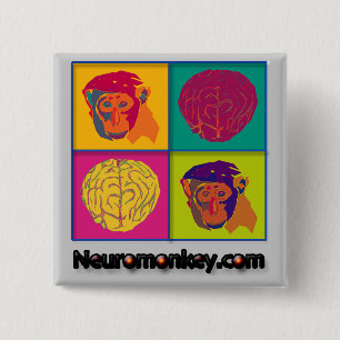 Bóton Quadrado 5.08cm Crachá de Neuromonkey