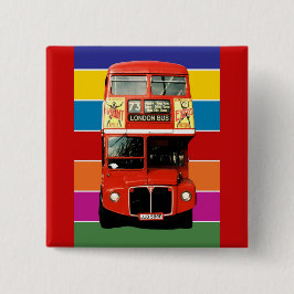 Bóton Quadrado 5.08cm Crachá de ônibus de Londres - Quadrado