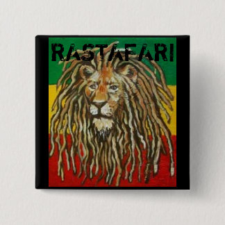 Bóton Quadrado 5.08cm Crachá de Rastafari