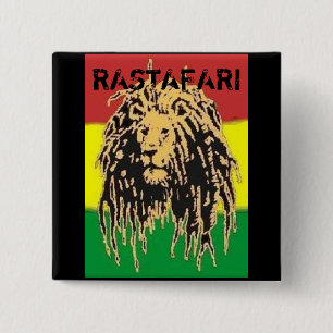 Bóton Quadrado 5.08cm Crachá de Rastafari