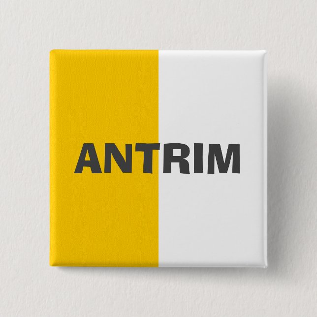 Bóton Quadrado 5.08cm Crachá de Sinalizador de Antrim do condado (Frente)