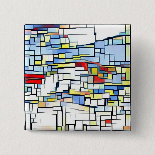 Bóton Quadrado 5.08cm Crachá Funky da arte (Frente)