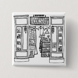 Bóton Quadrado 5.08cm Crachá Indie Bookshop Square