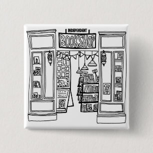 Bóton Quadrado 5.08cm Crachá Indie Bookshop Square