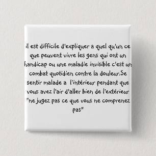 Bóton Quadrado 5.08cm crachá "ne jugez pas"