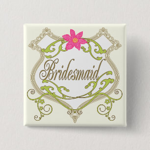 Bóton Quadrado 5.08cm Crachás de Casamento de padrinhos de casamento