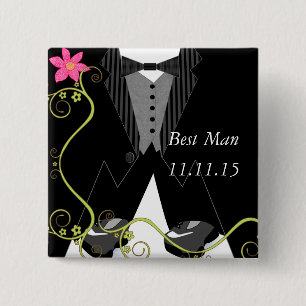 Bóton Quadrado 5.08cm Crachás de Casamento do Calçado Tênis do Melhor Ho