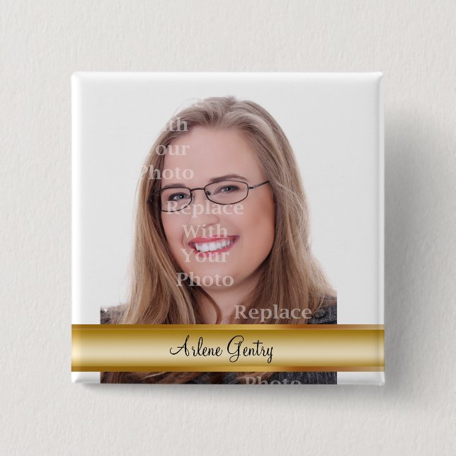 Bóton Quadrado 5.08cm Crachás profissionais da foto (Frente)