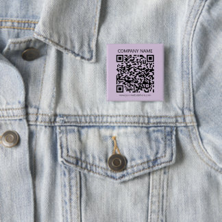 Bóton Quadrado 5.08cm Create a QR Code | Pale Lavender Violet