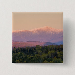 Bóton Quadrado 5.08cm Crepúsculo e Monte Washington em New Hampshire