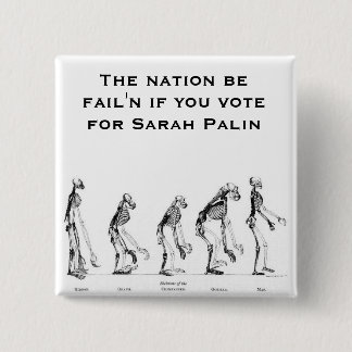 Bóton Quadrado 5.08cm Criacionista de Sarah Palin-