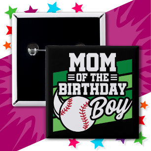 Bóton Quadrado 5.08cm Crianças divertidas Festa de Baseball Mãe do Garot