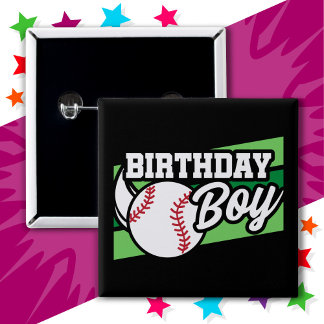 Bóton Quadrado 5.08cm Crianças divertidas Festas de Baseball em Casa