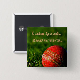 Bóton Quadrado 5.08cm Cricket Bola Vermelha Motivacional Divertida