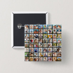 Bóton Quadrado 5.08cm Crie a sua própria Colagem de Fotografias Personal