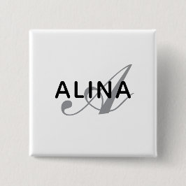 Bóton Quadrado 5.08cm Crie o Design de Monograma de Nome Personalizado Q
