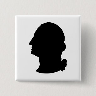 Bóton Quadrado 5.08cm Crie seu próprio George Washington Silhouette