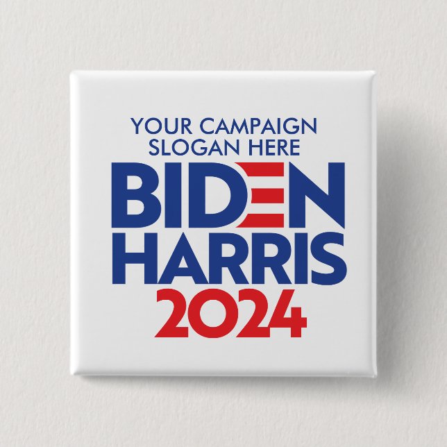 Bóton Quadrado 5.08cm Crie seu próprio Slogan da campanha Biden Harris 2 (Frente)