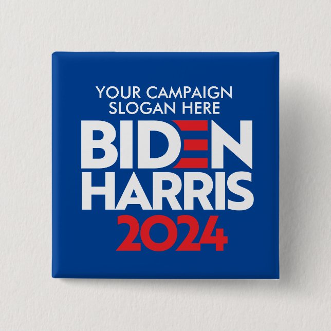 Bóton Quadrado 5.08cm Crie seu próprio Slogan da campanha Biden Harris 2 (Frente)