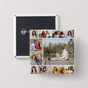 Bóton Quadrado 5.08cm Crie sua própria colagem de fotos 11