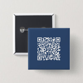 Bóton Quadrado 5.08cm Crie um Código QR Escaneável | Azul Marinho Desbot