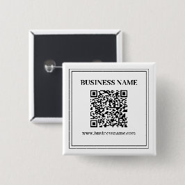 Bóton Quadrado 5.08cm Crie um código QR escaneável | Preto e Branco