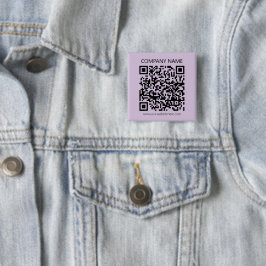 Bóton Quadrado 5.08cm Crie um Código QR | Lilás Lavanda Claro