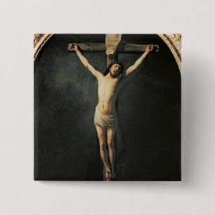 Bóton Quadrado 5.08cm Cristo na cruz
