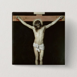 Bóton Quadrado 5.08cm Cristo na cruz, c.1630