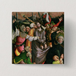 Bóton Quadrado 5.08cm Cristo prendido no jardim de Gethsemane
