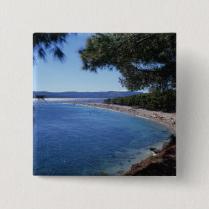 Bóton Quadrado 5.08cm Croácia, Ilha Brac, Bol, Praia Golden Cape 2