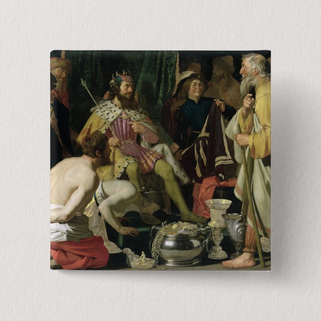 Bóton Quadrado 5.08cm Croesus e Solon, 1624 (Frente)