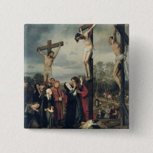 Bóton Quadrado 5.08cm Crucificação, 1873