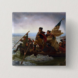 Bóton Quadrado 5.08cm Cruzando o rio Delaware, George Washington
