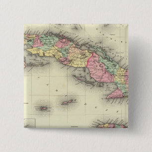 Bóton Quadrado 5.08cm Cuba, Jamaica E Porto Rico