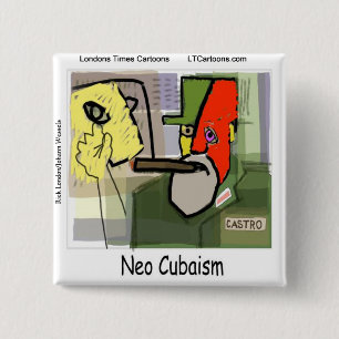 Bóton Quadrado 5.08cm Cubista Castro NeoCubismo Engraçado