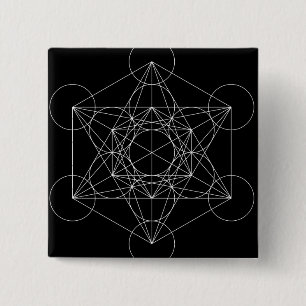 Bóton Quadrado 5.08cm Cubo de Metatron