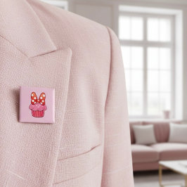 Bóton Quadrado 5.08cm Cupcake Button