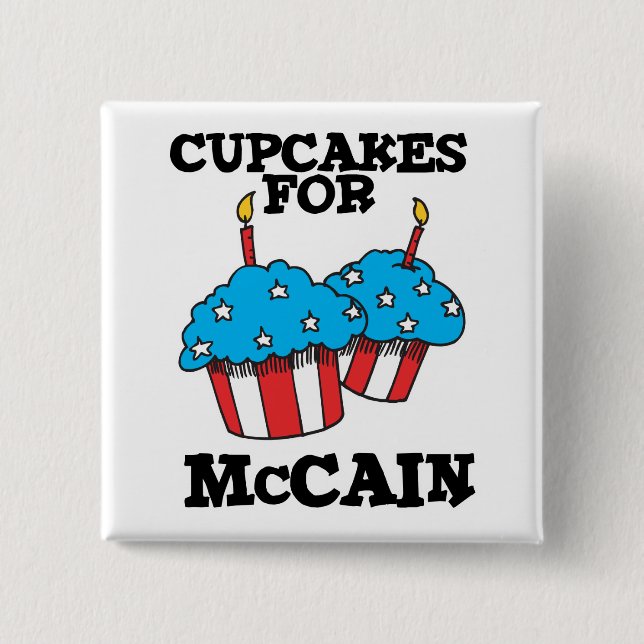 Bóton Quadrado 5.08cm Cupcakes para McCain (Frente)