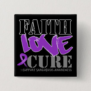 Bóton Quadrado 5.08cm Cura do amor da fé do Sarcoidosis
