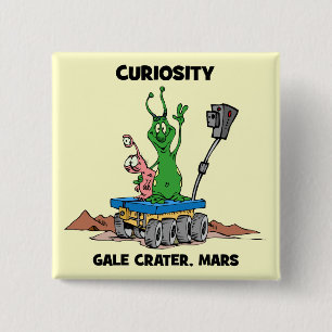 Bóton Quadrado 5.08cm Curiosidade de Marte Rover