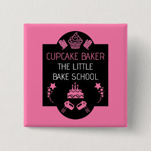 Bóton Quadrado 5.08cm Curso de cupcake