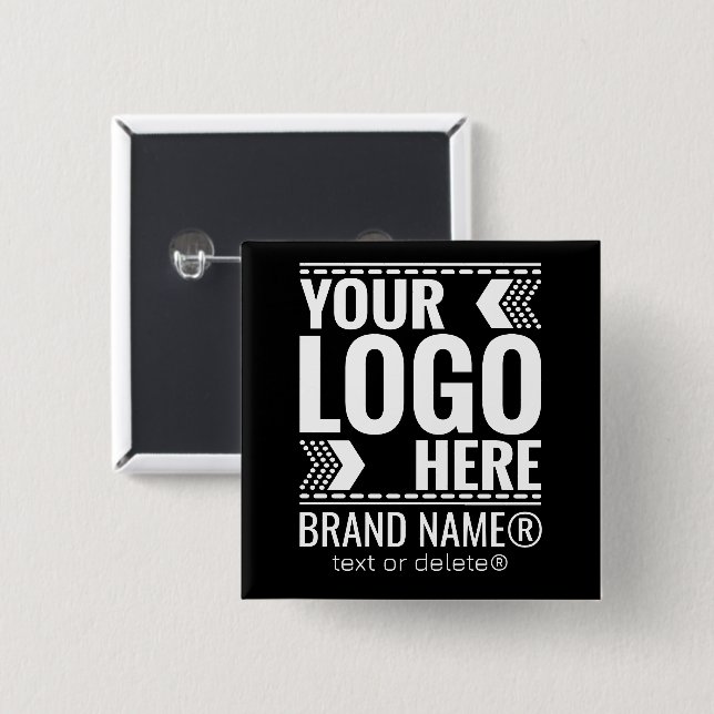 Bóton Quadrado 5.08cm Custom Logo, Business or Brand Logo Personalized  (Frente & Verso)