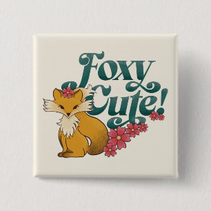 Bóton Quadrado 5.08cm Cuta Foxy com Flores