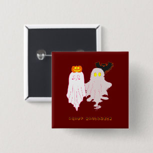 Bóton Quadrado 5.08cm Cute Baby Ghosts Halloween Botão