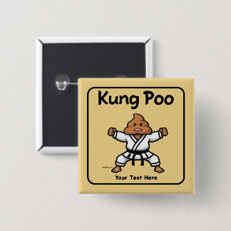 Bóton Quadrado 5.08cm Cute Kung Poo Karate